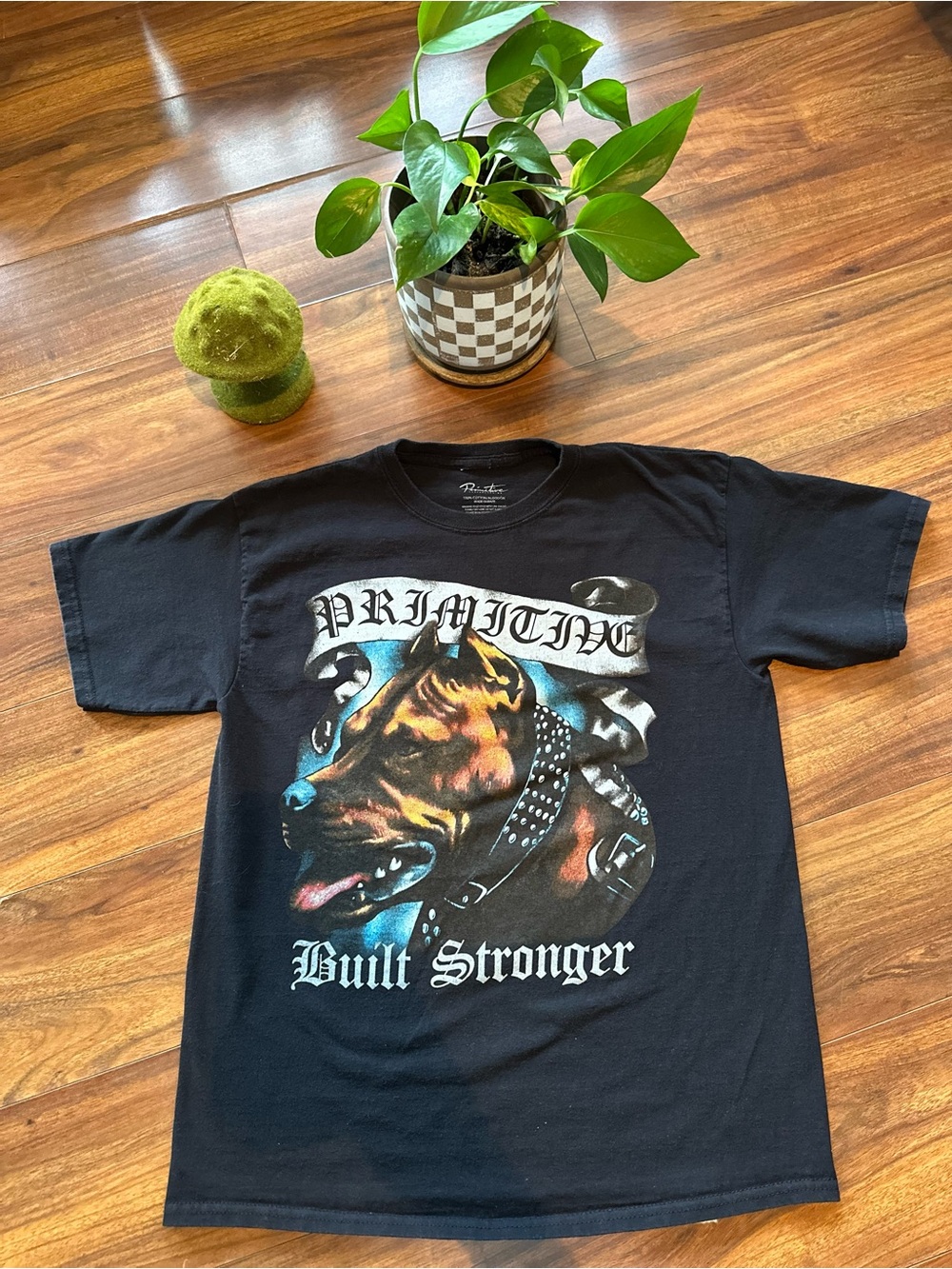 Primitive Skateboarding "Built Stronger" Pitbull Tee Large
